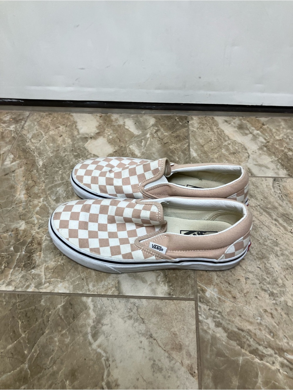 VANS Checkerboard Classic Style Slip-On Golden Brown Size 7 Women's 5.5 Men's